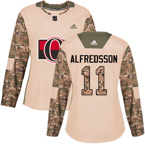 Adidas Senators #11 Daniel Alfredsson Camo Authentic Veterans Day Women's Stitched NHL Jersey